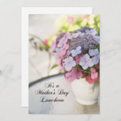 Moederdag Luncheon Invitation with Flowers Kaart (Voorkant / Achterkant)