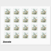 Moederdag Magic: Whimsical Gnome Delight Vierkante Sticker (Vel)