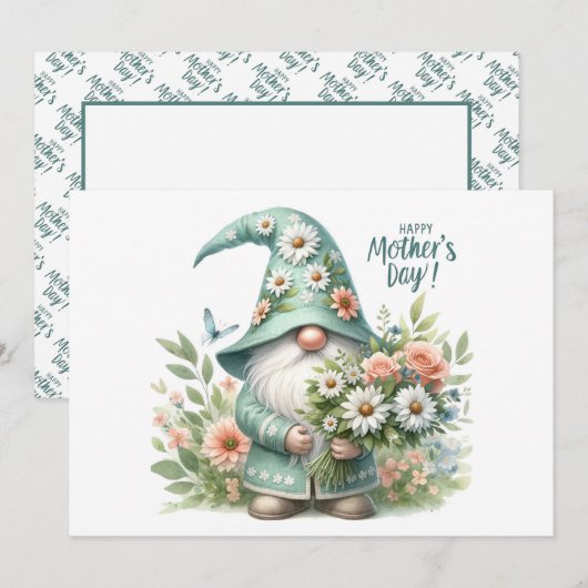 Moederdag Magie: Whimsical Kabouter Delight Feestdagenkaart (Voorkant / Achterkant)
