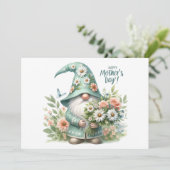 Moederdag Magie: Whimsical Kabouter Delight Feestdagenkaart (Staand voorkant)