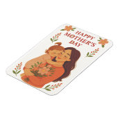 Moederdag Magnet Schattigee moeder en kind illustr Magneet (Linkerzijde)
