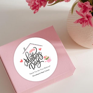Moederdag Makelaar Bedankt voor uw verwijzing! Ronde Sticker