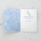 Moederdag mam Blue Dragonfly-Waterverf Kaart (Binnen)