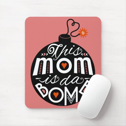 moederdag Mam da Bomb Modern Typography Cute Muismat (Met muis)