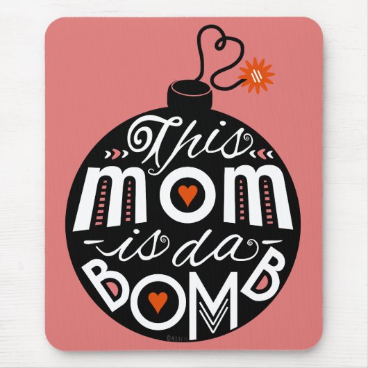 moederdag Mam da Bomb Modern Typography Cute Muismat (Voorkant)