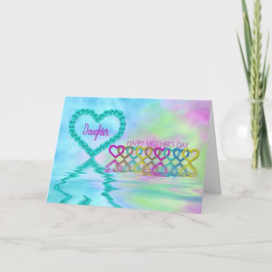 Moederdag mam - dochter - hart en Rozen Kaart (Voorkant)