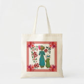 Moederdag mam Dochter Red Roses Floral Canvas tas (Voorkant)