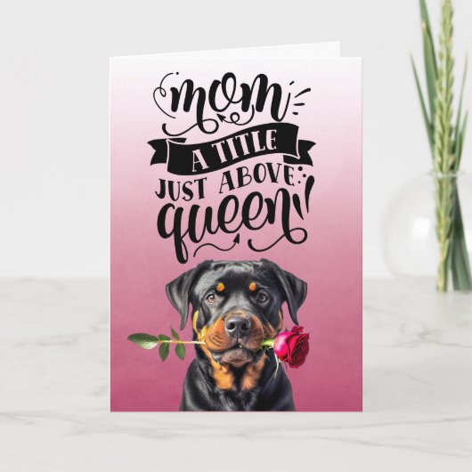 Moederdag... Mam, een titel net boven een koningin Bedankkaart (Voorkant)