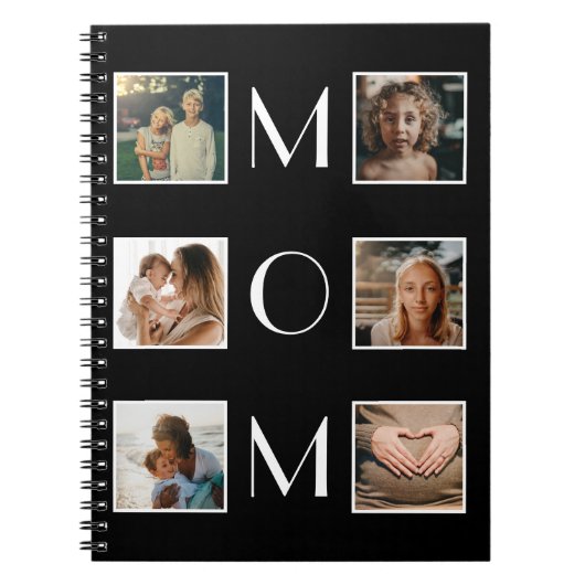 Moederdag Mam Familie Kind 6 Foto Collage Notitieboek (Voorkant)