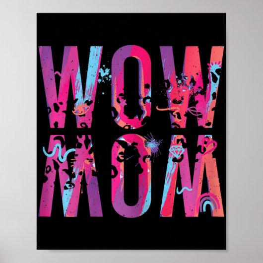 Moederdag mam is gewoon wow ondersteboven kunst bo poster (Voorkant)