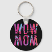 Moederdag mam is gewoon wow ondersteboven kunst bo sleutelhanger (Voorkant)