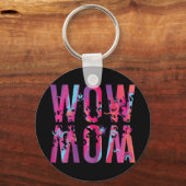 Moederdag mam is gewoon wow ondersteboven kunst bo sleutelhanger (Voorkant)