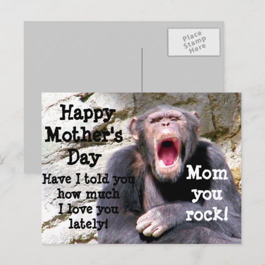 Moederdag, mam, jij rots. briefkaart (Voorkant / Achterkant)
