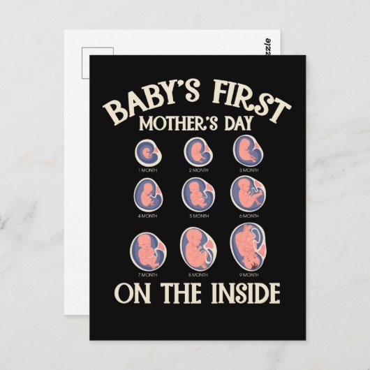 Moederdag Mam Kute Baby Zwangerschap Evolutie Briefkaart (Voorkant / Achterkant)