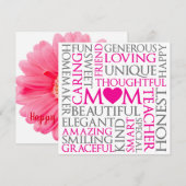 Moederdag Mam Love Tribute Feestdagenkaart (Voorkant / Achterkant)