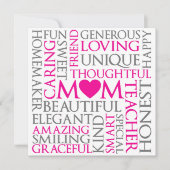 Moederdag Mam Love Tribute Feestdagenkaart (Voorkant)