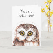 Moederdag, mam, mam, Cute Owl Humor Kaart (Gele Bloem)