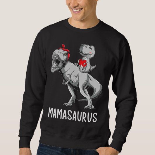 Moederdag mam Mamasaurus Dinosaur Mama Rex Saur Trui (Voorkant)