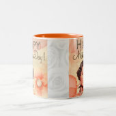 Moederdag mam  Retro Floral  Lady Tweekleurige Koffiemok (Center)