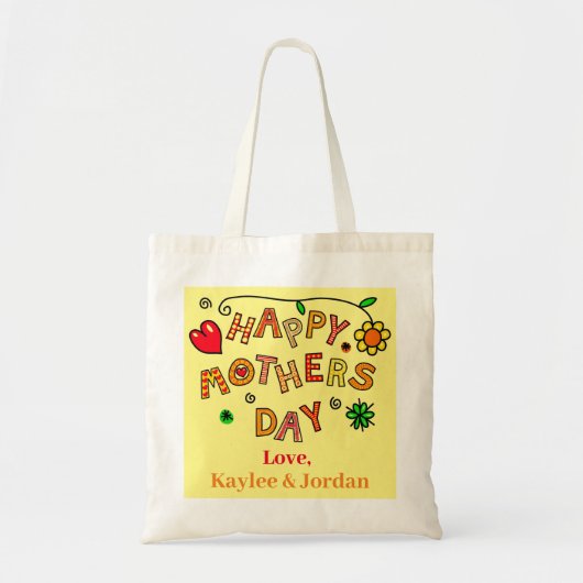 Moederdag Mam werpt beste ooit Kinder naam Tote Bag (Voorkant)