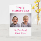 Moederdag Mam World's Best Ever Cute Kinder Foto Kaart (Gele Bloem)