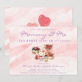 Moederdag mama en Tea Party Pink Boho Kaart (Voorkant / Achterkant)