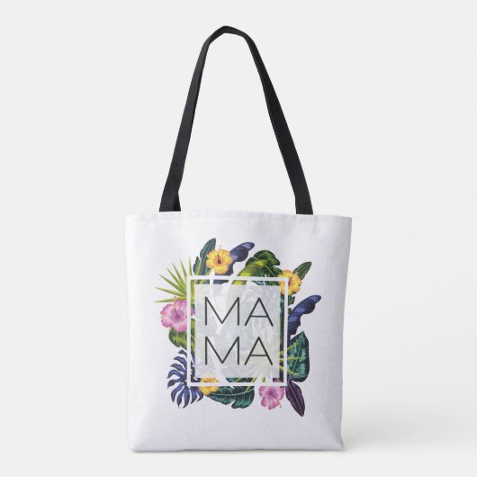 Moederdag Mama Flowers Tote Bag (Achterkant)