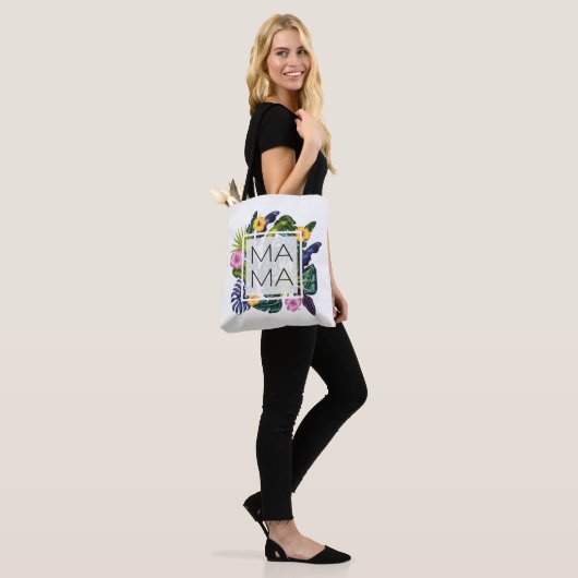 Moederdag Mama Flowers Tote Bag (Op model)
