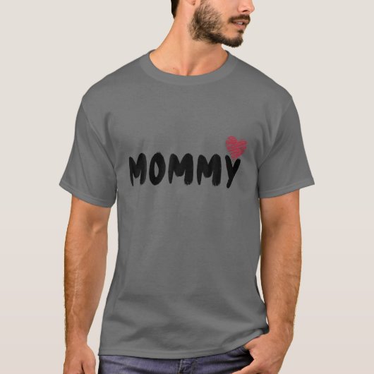 Moederdag, mama, hart t-shirt (Voorkant)