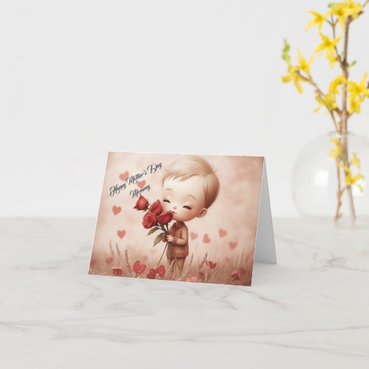 Moederdag mama kaart (Gele Bloem)