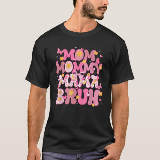 Moederdag Mama Mama Bruh Roze Coquette Bow T-shirt