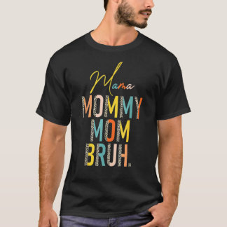 Moederdag Mama Mama Moeder Bruh Leopard Boy Mam T-shirt