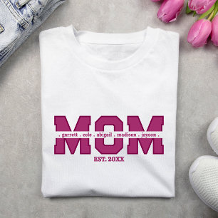 Moederdag mama met de namen van kinderen Tri-Blend shirt