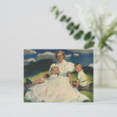  Moederdag, mama met kinderen Briefkaart (Staand voorkant)