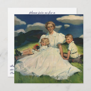  Moederdag, mama met kinderen Kaart