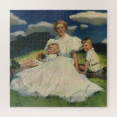  Moederdag, mama met kinderen Legpuzzel (Horizontaal)