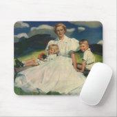  Moederdag, mama met kinderen Muismat (Met muis)