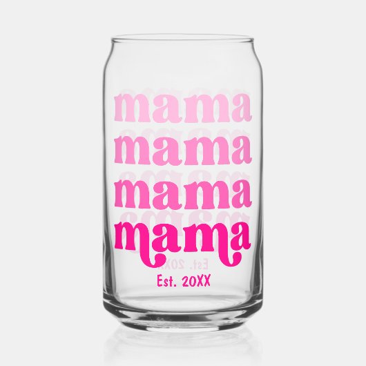 Moederdag mama roze modern elegant stijlvol blikvorm glas (Achterkant)