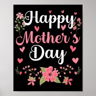 Moederdag mama Schattigee bloemenvrouwen voor mama Poster