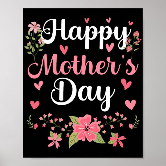 Moederdag mama Schattigee bloemenvrouwen voor mama Poster (Voorkant)