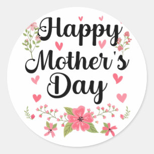 Moederdag mama Schattigee bloemenvrouwen voor mama Ronde Sticker