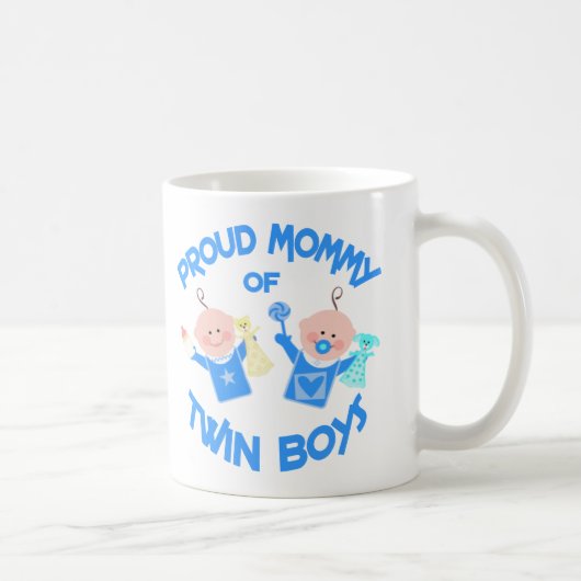 moederdag mama van Twin Boys Koffiemok (Rechts)