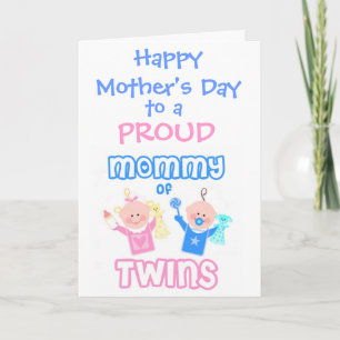 Moederdag mama van Twins wenskaart Kaart