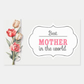 Moederdag mama waterverf tekendochter. rechthoekige sticker (Voorkant)