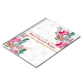 Moederdag Mams Favoriete Recepten Roze Bloem Cute Notitieboek (Linkerzijde)
