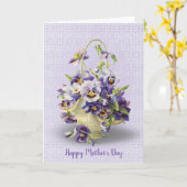 Moederdag-mandje op oogplaatje kaart (Gele Bloem)