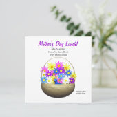 Moederdag mandje van Daisies Lunch Kaart (Staand voorkant)