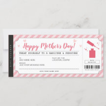 Moederdag Mani Pedi Gift Voucher-certificaat