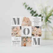 Moederdag Marble Photo Collage Kaart (Staand voorkant)