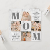 Moederdag Marble Photo Collage Kaart (Voorkant / Achterkant in situ)